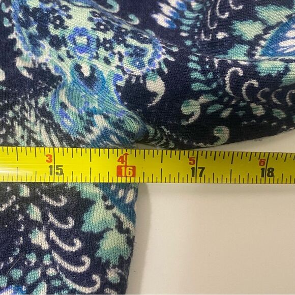 Garnet Hill 100% Merino Wool Blue Paisley Print Crewneck Sweater Women's Size S - Picture 4 of 15